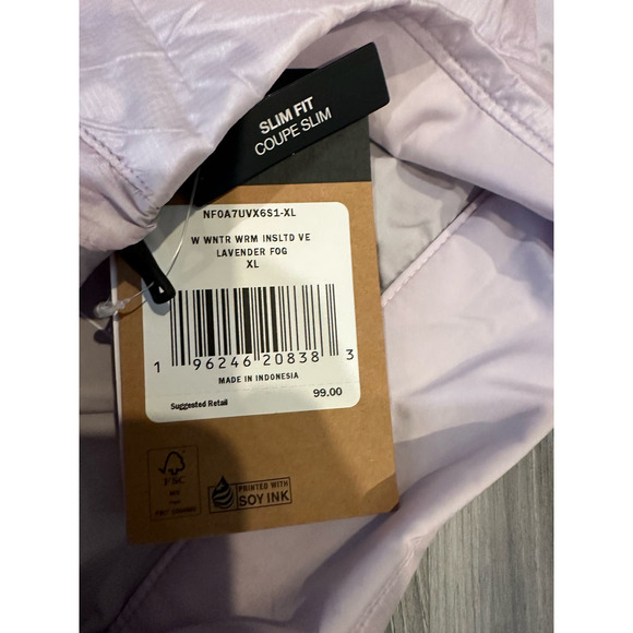 The North Face Vest Womens XL Winter Warn Insulated Lightweight Lavender Fog New - Picture 2 of 9